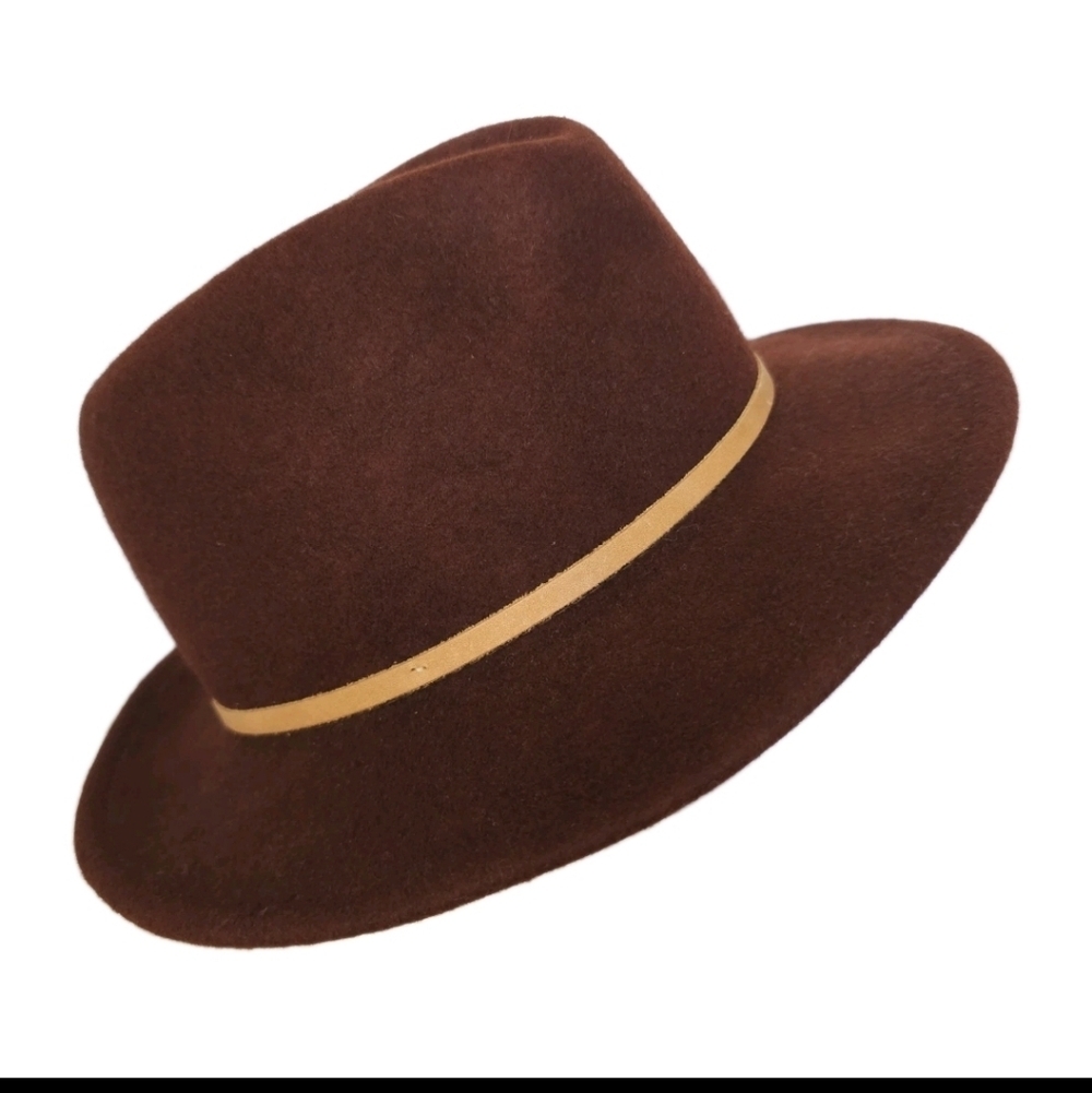 NEW Yellow 108 Eastwood Fedora Hat Men's Large Brown 100% Wool Felt Made in USA - Picture 4 of 14